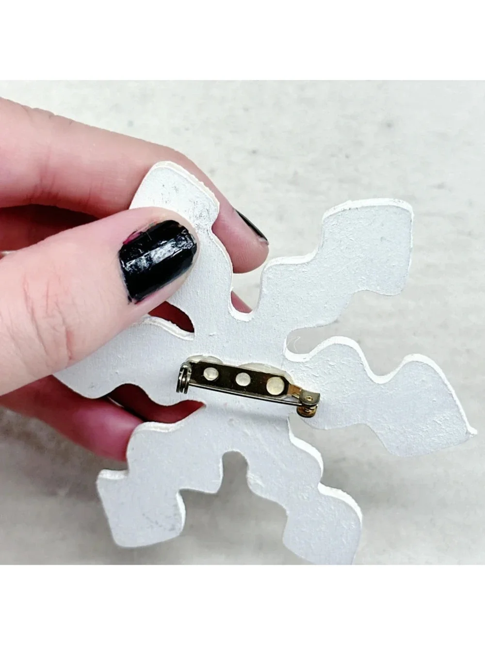 370u. Handmade Wood Snowman Brooch